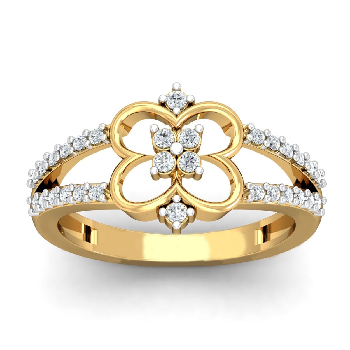18KT Gold and 0.28 Carat F Color VS Clarity Diamond Ring