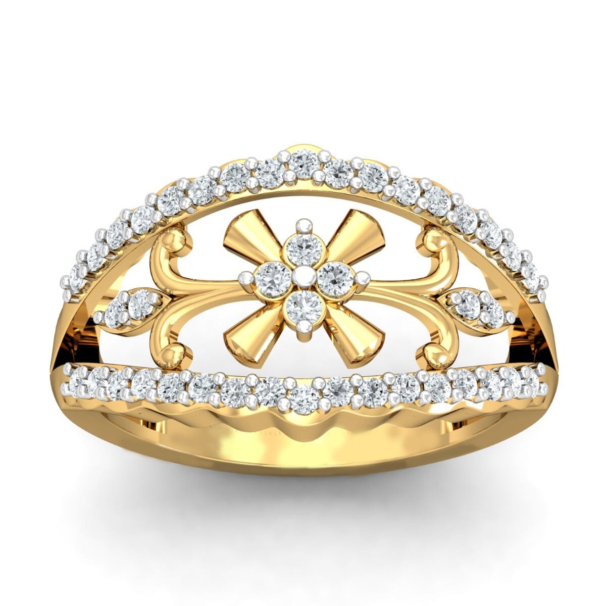 18KT Gold and 0.44 Carat F Color VS Clarity Diamond Ring
