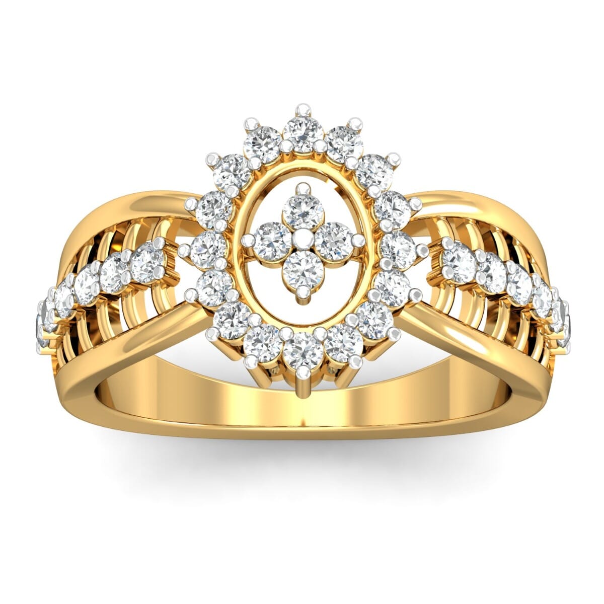 18KT Gold and 0.45 Carat F Color VS Clarity Diamond Ring