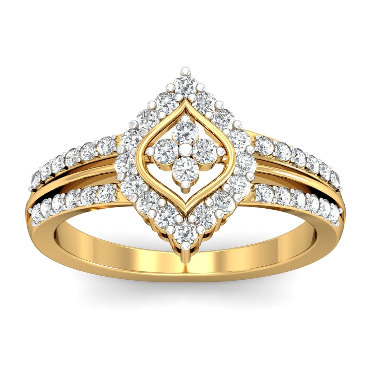 18KT Gold and 0.47 Carat F Color VS Clarity Diamond Ring