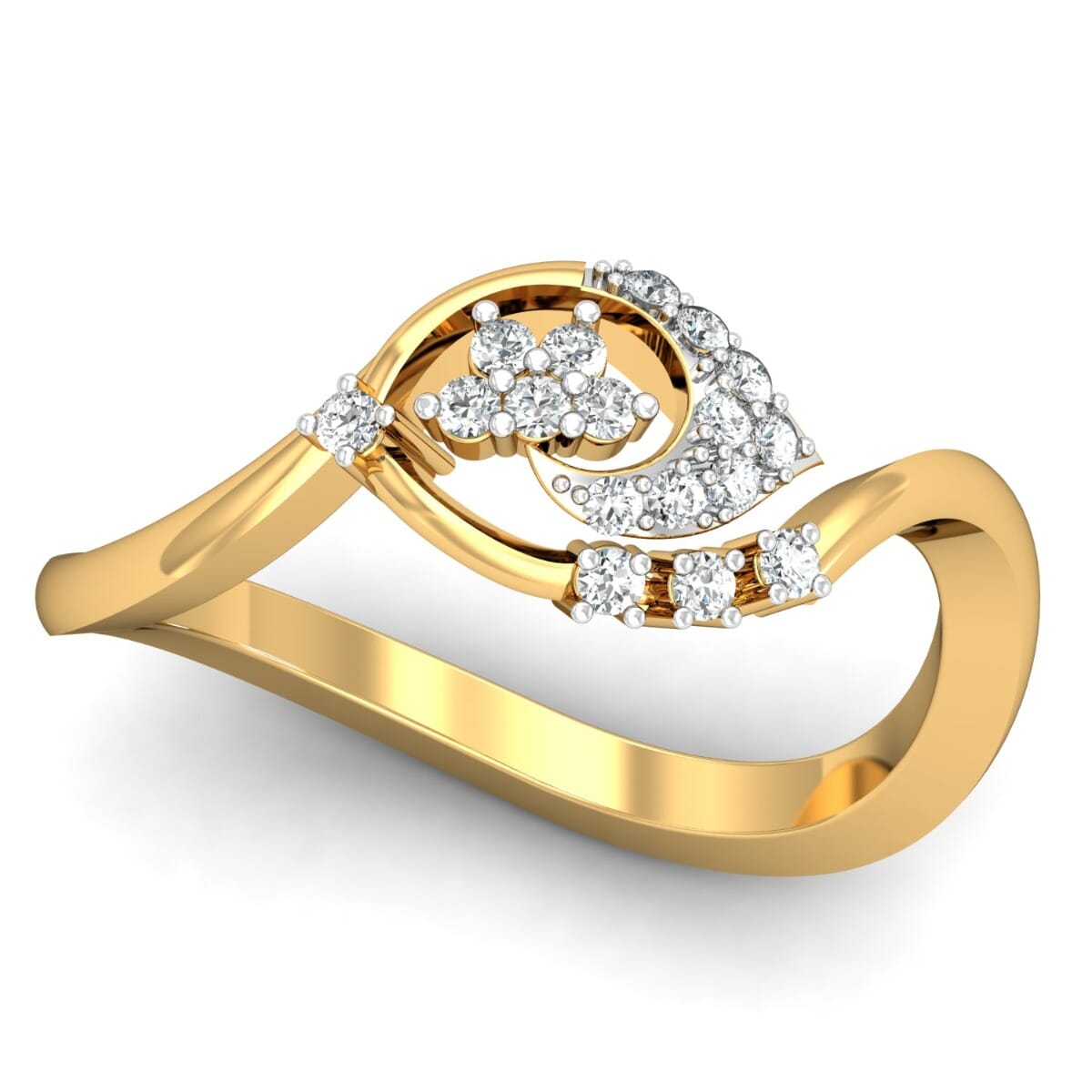 18KT Gold and 0.15 Carat F Color VS Clarity Diamond Ring