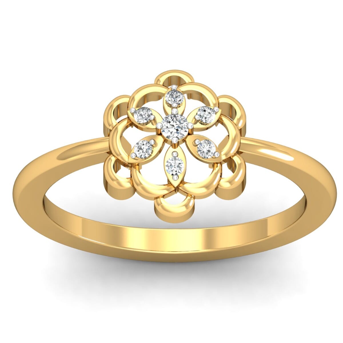 18KT Gold and 0.06 Carat F Color VS Clarity Diamond Ring