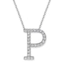 P - 18K Gold and 0.25 Carat F Color VS Clarity Initial Pendant 