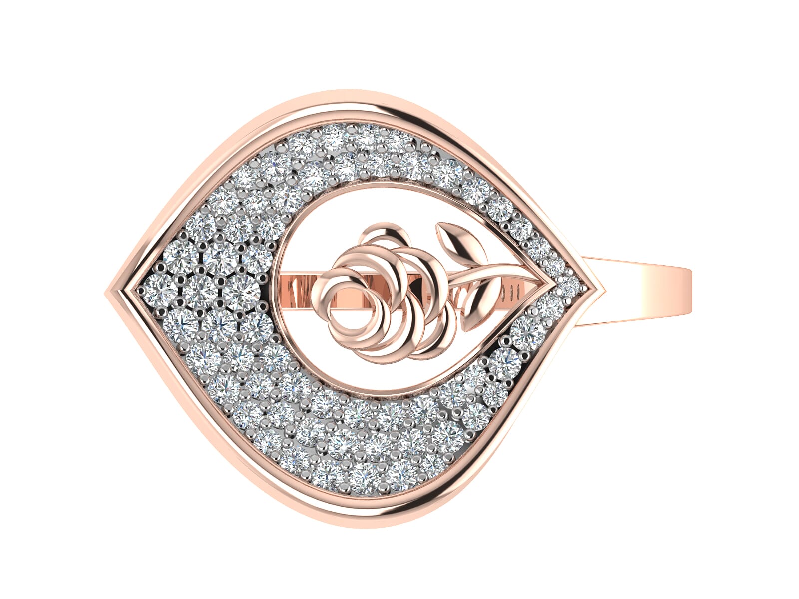 18KT Gold and 0.41 Carat F Color VS Clarity Diamond Ring