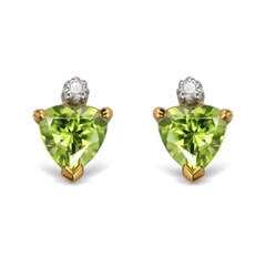 14K Gold Peridot and Diamond Earrings
