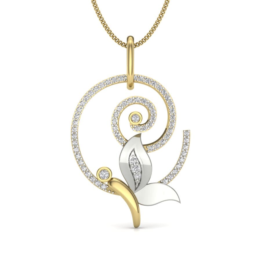 14KT Gold and 0.28 Carat Round Diamond Butterfly Pendant