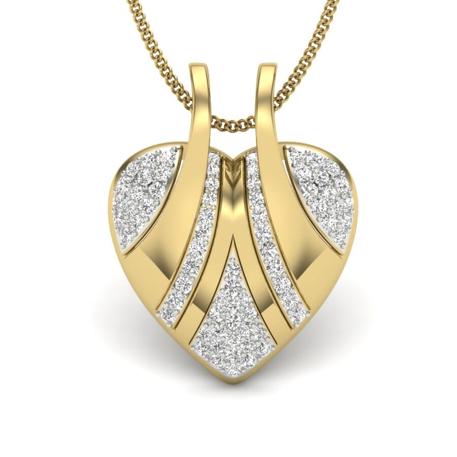 18KT Gold and 0.28 Carat Round Diamond Heart Pendant