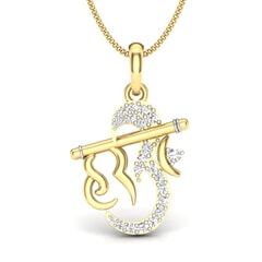 Gold and 0.21 Carat Diamond Pendant