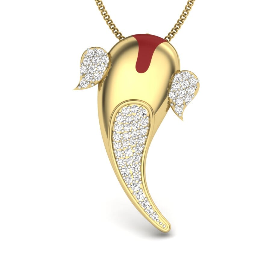 Gold and 0.19 Carat Diamond Pendant