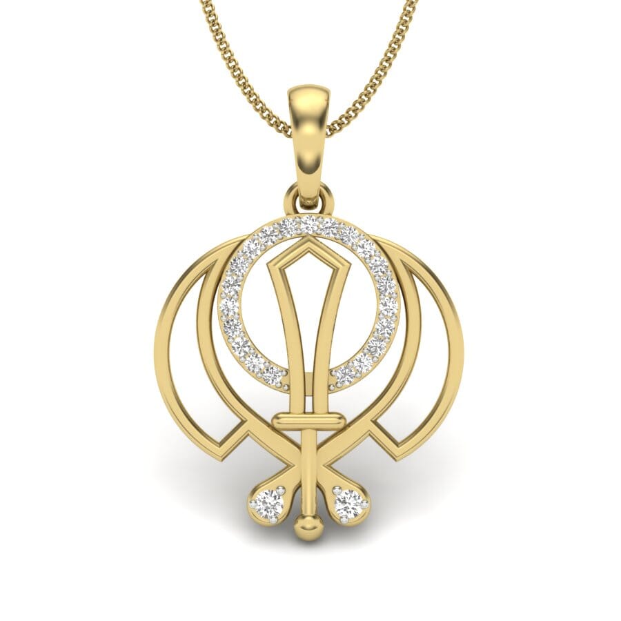 Gold and 0.18 Carat Diamond Pendant