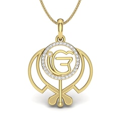 Gold and 0.12 Carat Diamond Pendant