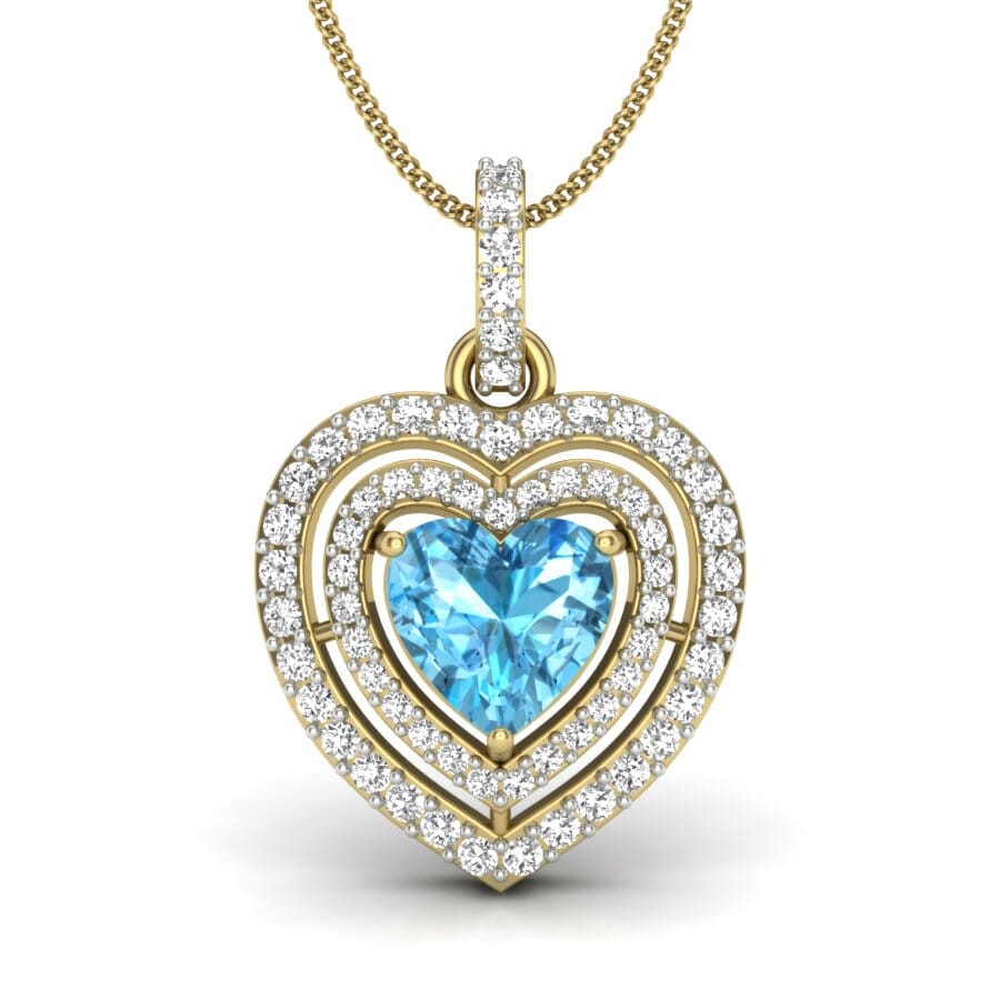 18KT Gold and 0.74 Carat Round Diamond Heart Pendant