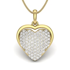 18KT Gold and 0.64 Carat Round Diamond Heart Pendant