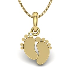 14KT Gold and 0.01 Carat Diamond Pendant