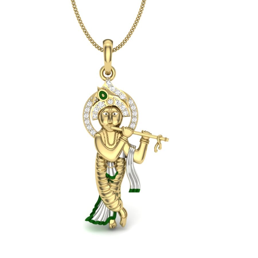 Gold and 0.09 Carat Diamond Pendant