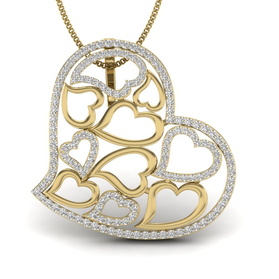 18KT Gold and 0.46 Carat Round Diamond Heart Pendant