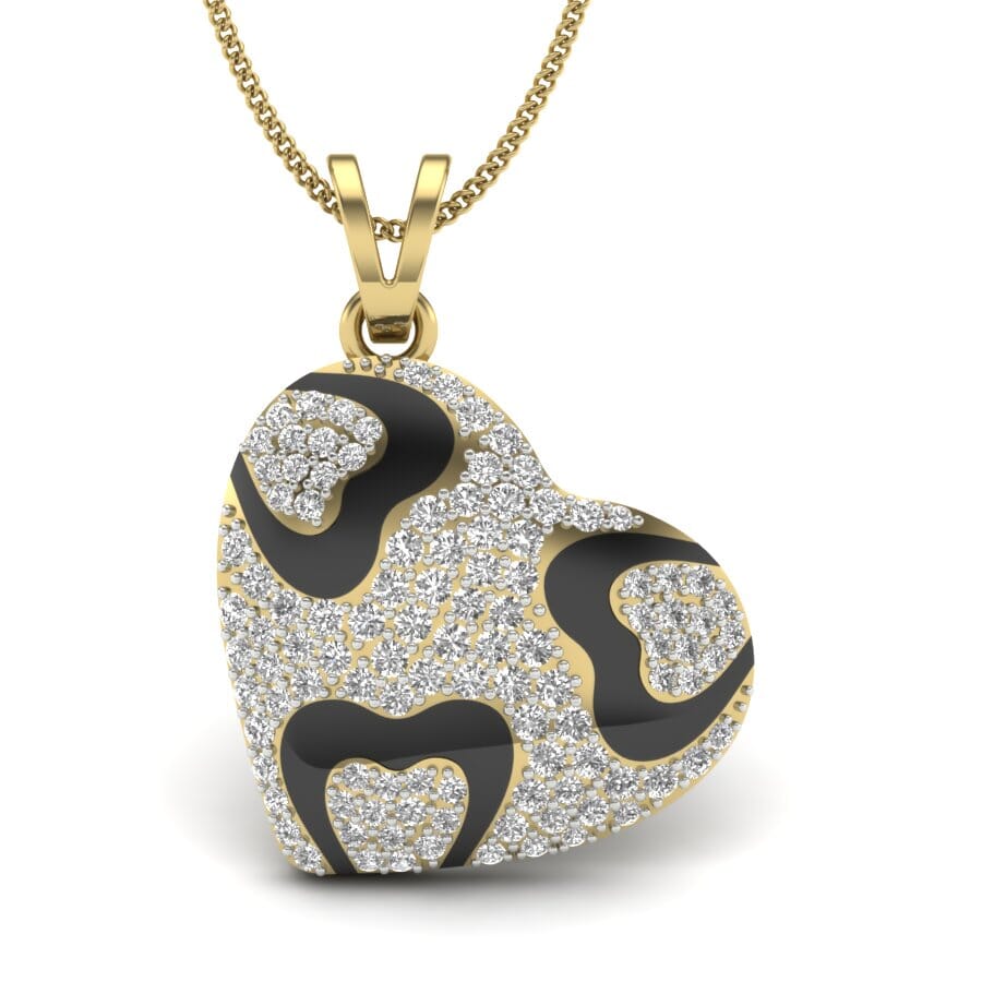 18KT Gold and 0.62 Carat Round Diamond Heart Pendant