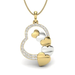 18KT Gold and 0.30 Carat Round Diamond Heart Pendant