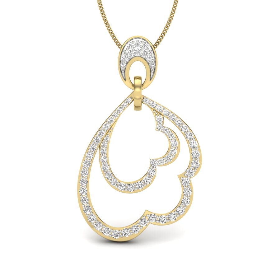 18KT Gold and 0.74 Carat Round Diamond Heart Pendant