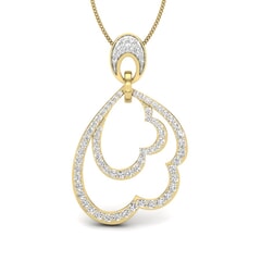 18KT Gold and 0.74 Carat Round Diamond Heart Pendant