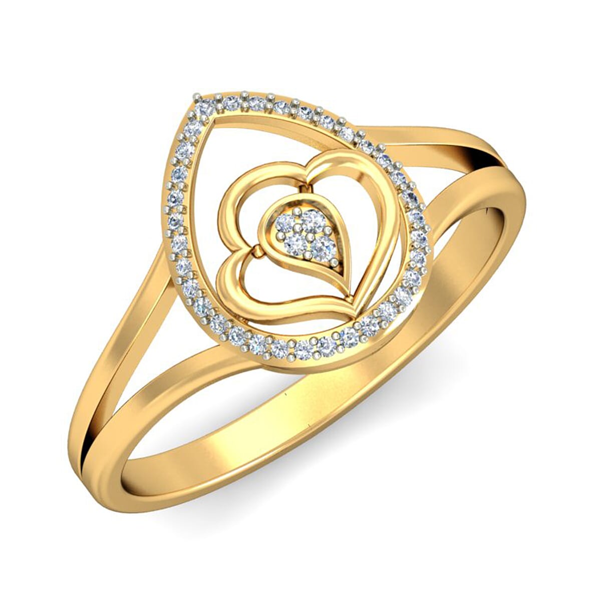 18KT Gold and 0.11 Carat F Color VS Clarity Diamond Ring