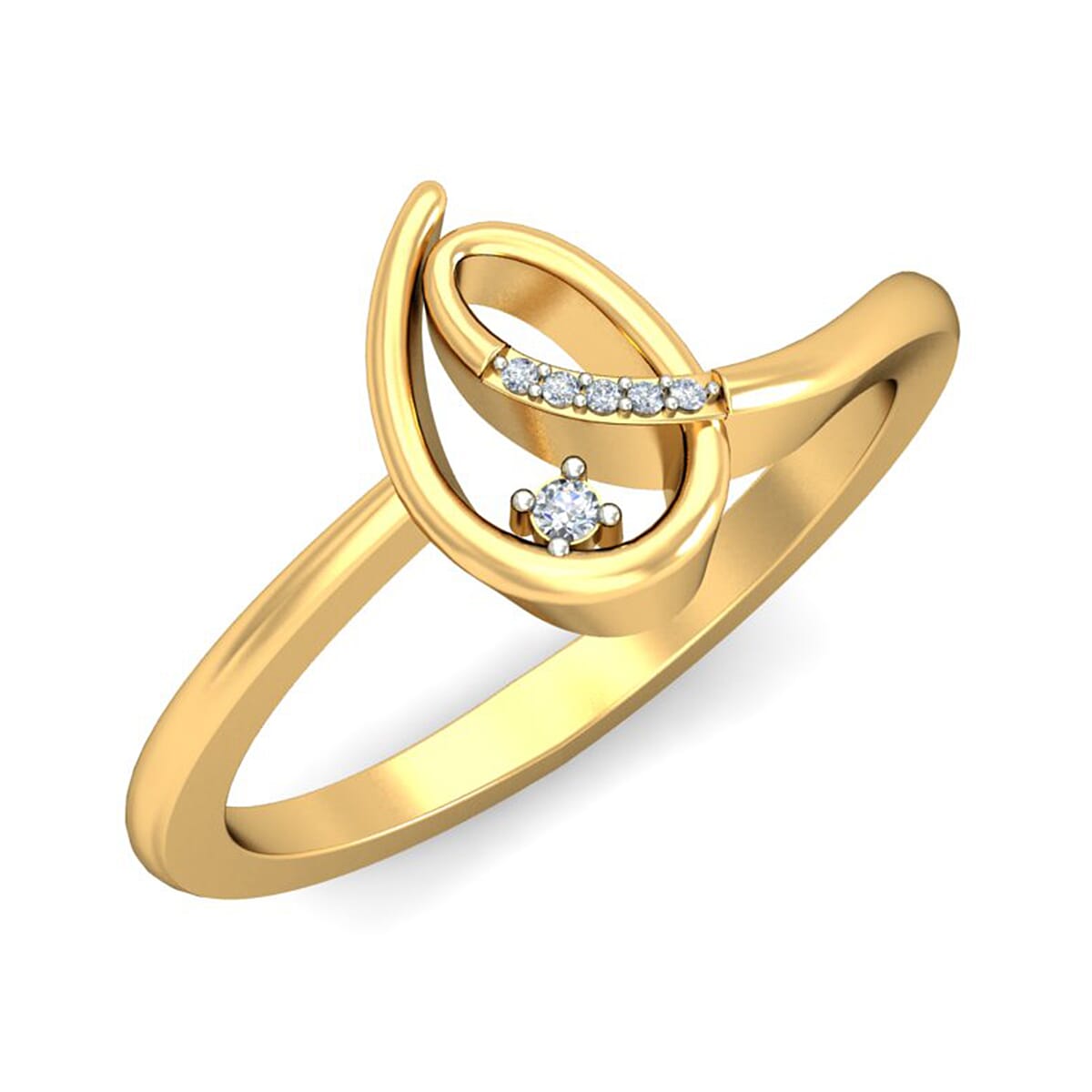 18KT Gold and 0.03 Carat F Color VS Clarity Diamond Ring