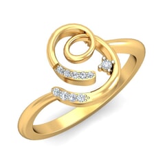 18KT Gold and 0.06 Carat F Color VS Clarity Diamond Ring