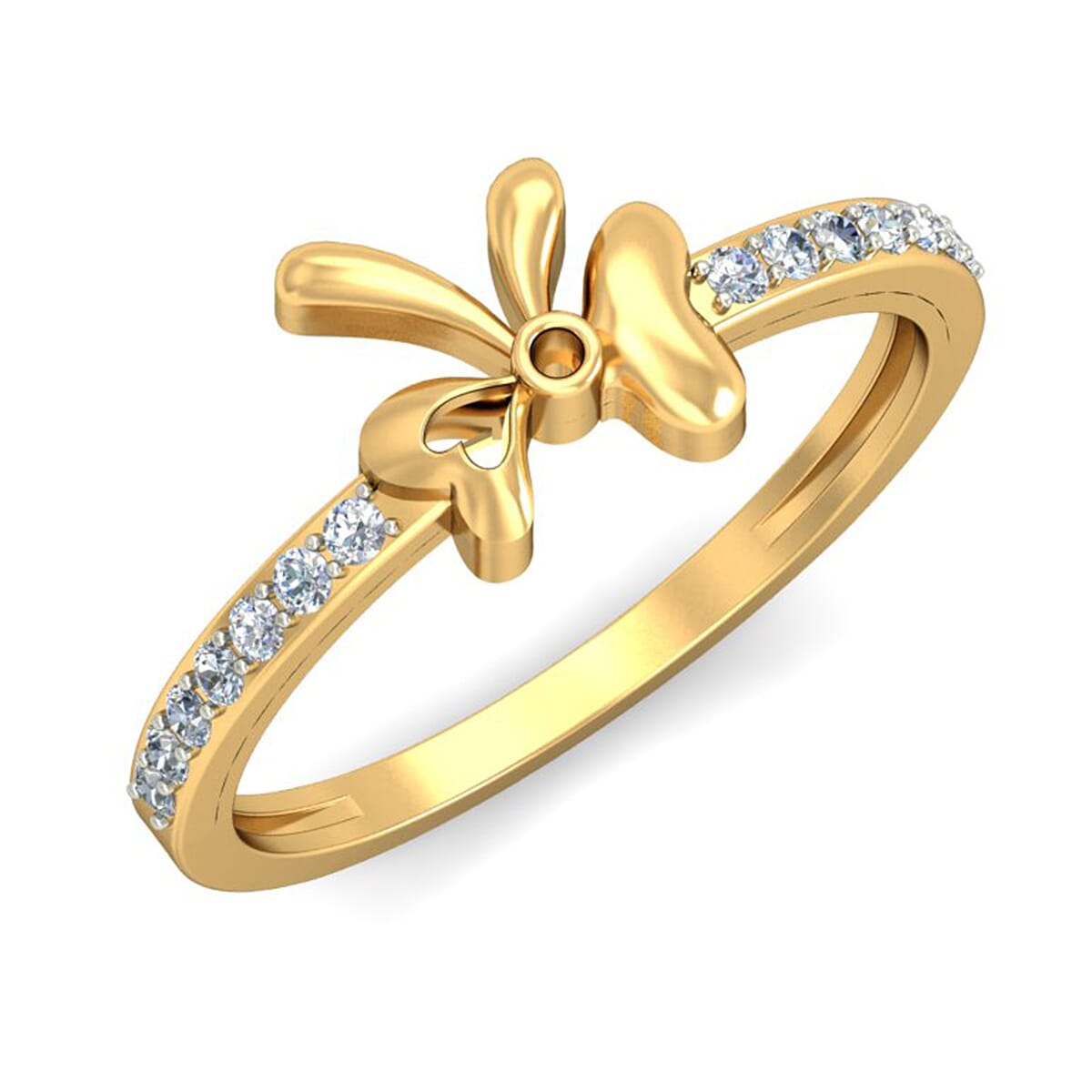 18KT Gold and 0.21 Carat F Color VS Clarity Diamond Ring
