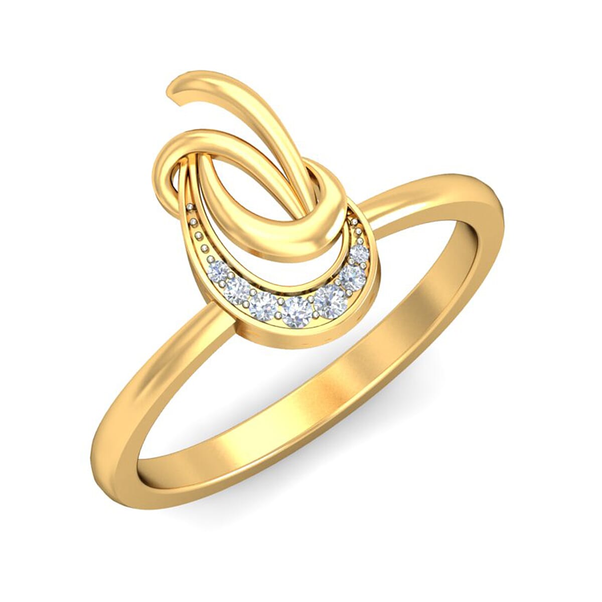 18KT Gold and 0.05 Carat F Color VS Clarity Diamond Ring