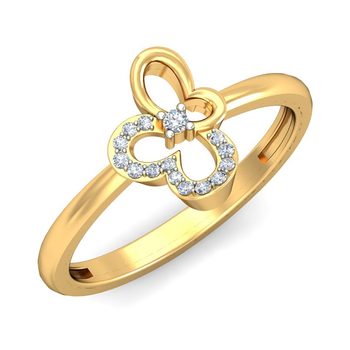 18KT Gold and 0.09 Carat F Color VS Clarity Diamond Ring