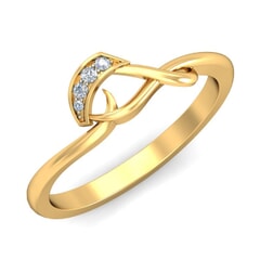 18KT Gold and 0.04 Carat F Color VS Clarity Diamond Ring