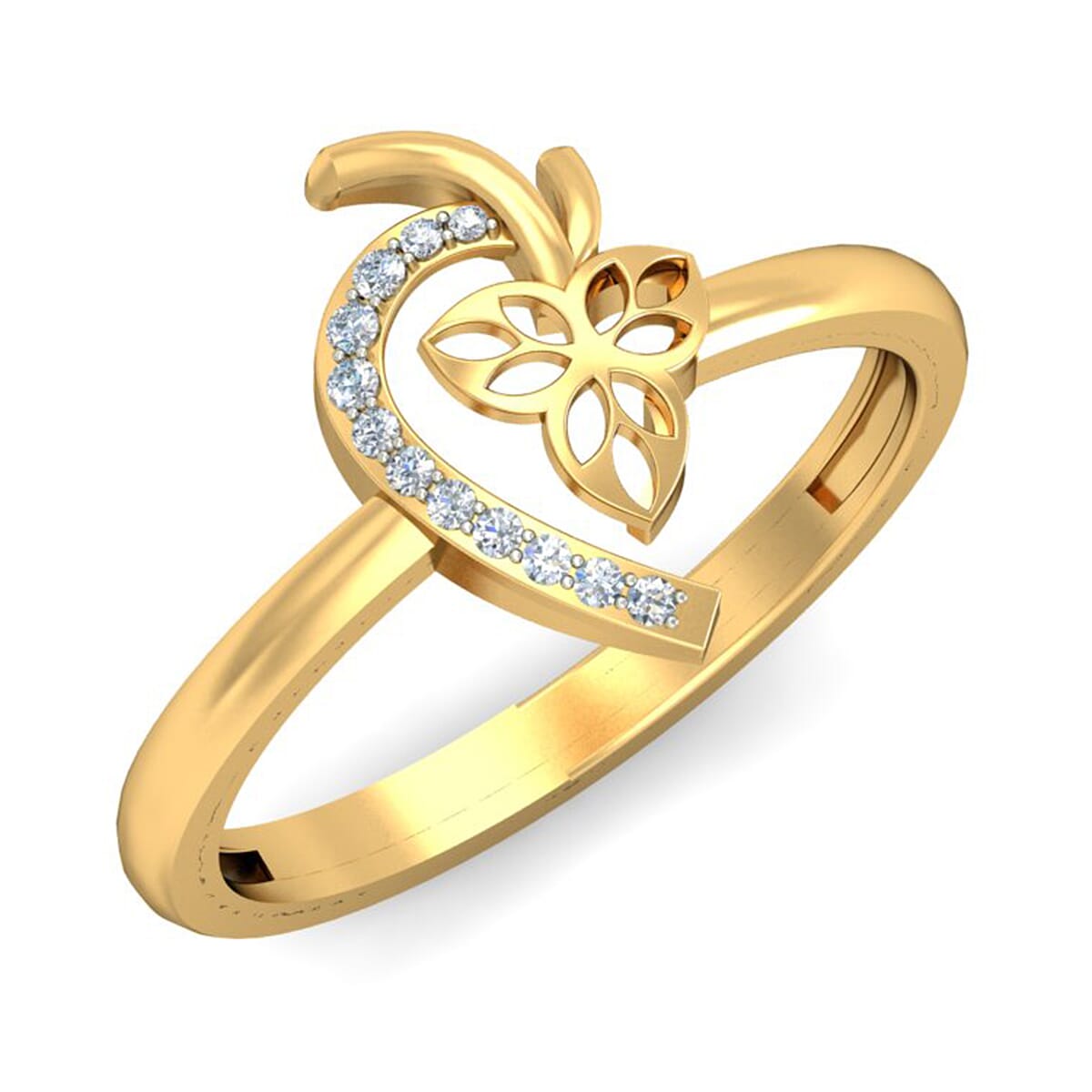 18KT Gold and 0.06 Carat F Color VS Clarity Diamond Ring