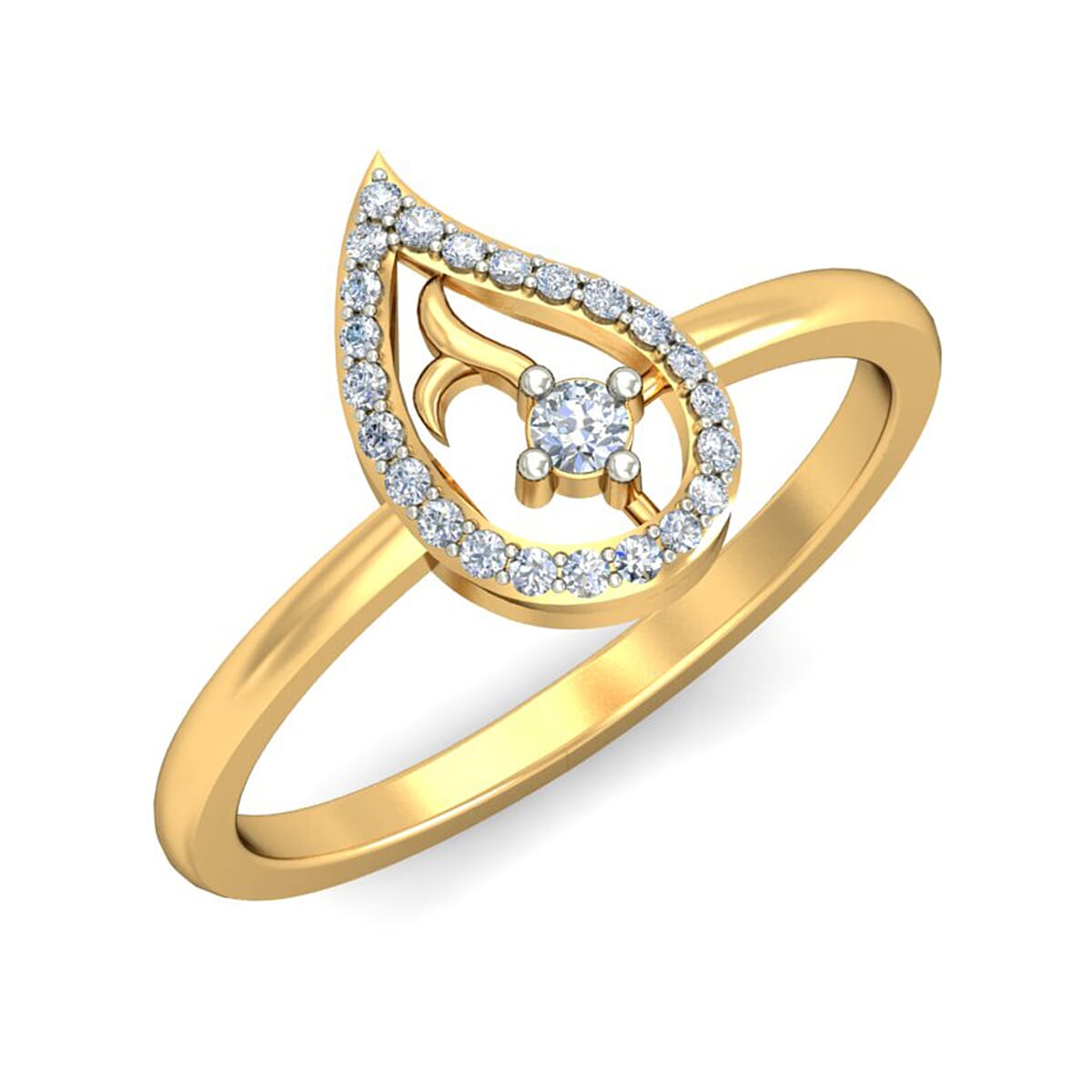 18KT Gold and 0.16 Carat F Color VS Clarity Diamond Ring