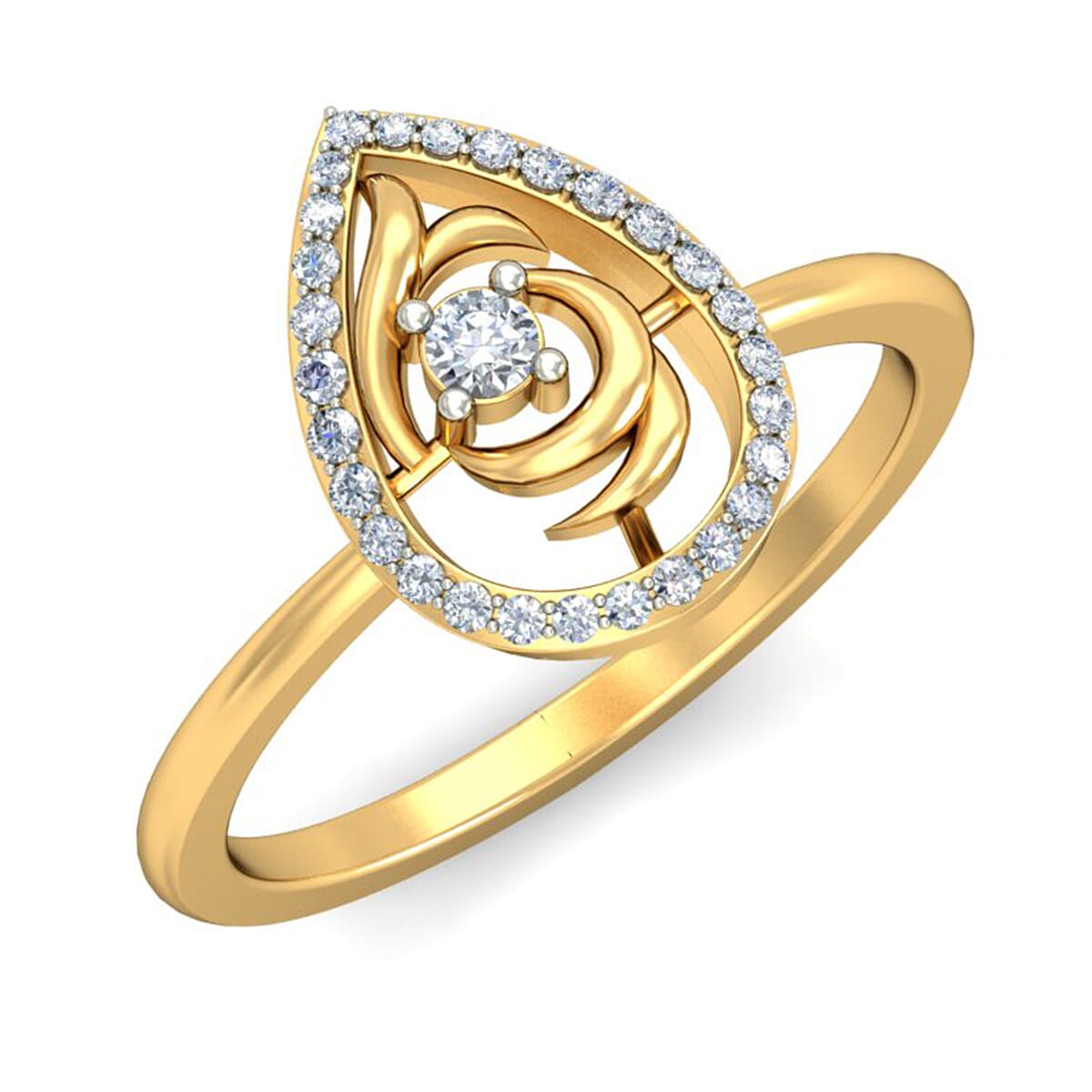 18KT Gold and 0.18 Carat F Color VS Clarity Diamond Ring