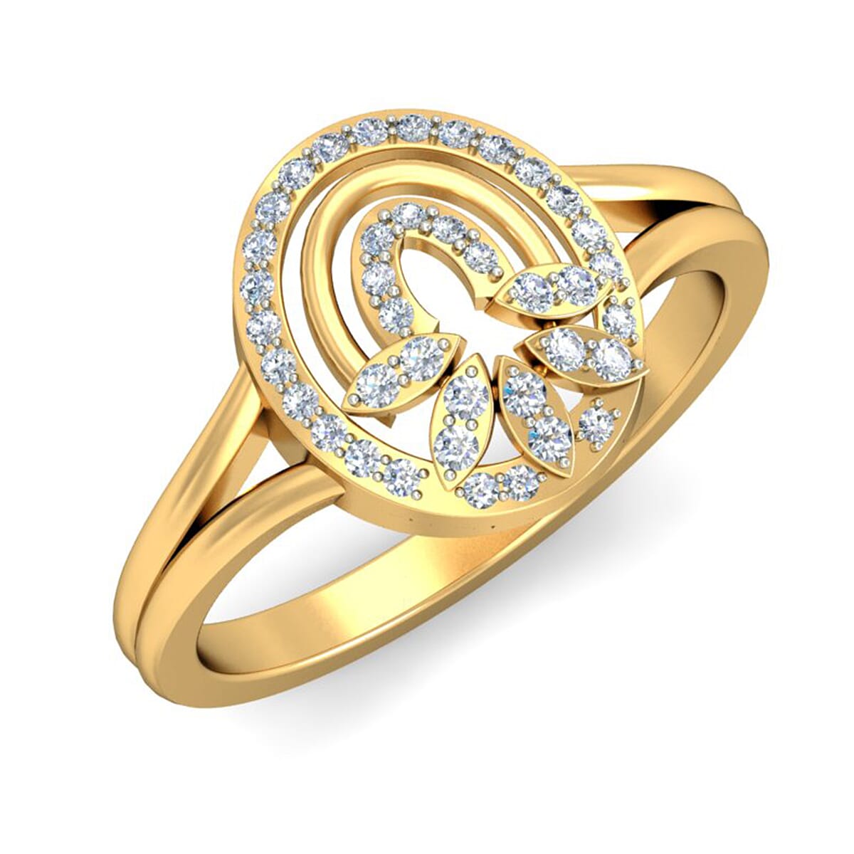 18KT Gold and 0.24 Carat F Color VS Clarity Diamond Ring