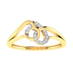 14K Gold and 0.06 carat Round Diamond Heart Ring