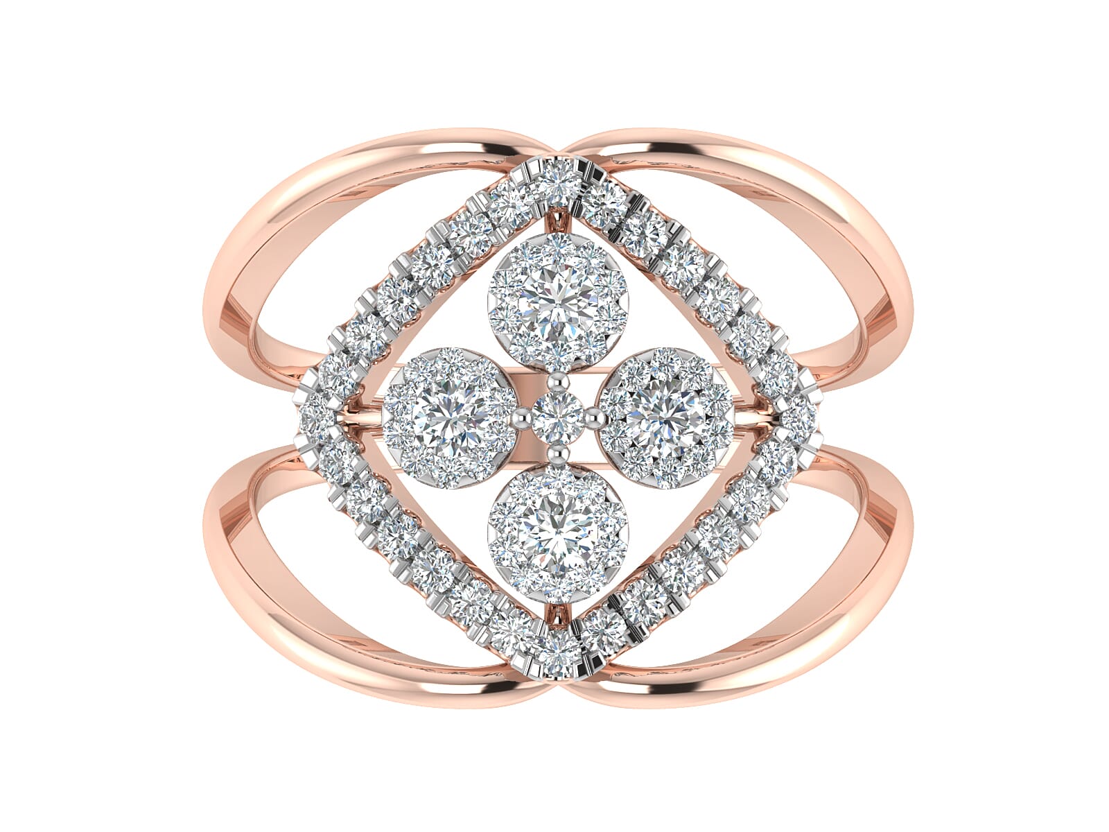 18KT Gold and 0.54 Carat F Color VS Clarity Diamond Ring