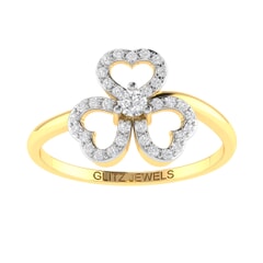 14K Gold and 0.40 carat Round Diamond Heart Ring
