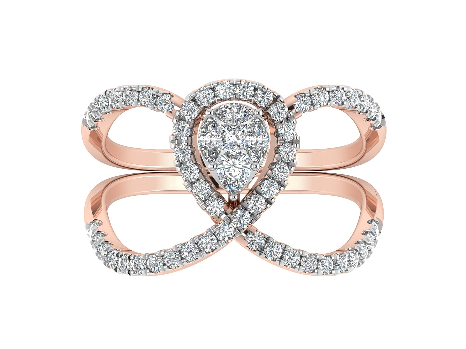 18KT Gold and 0.62 Carat F Color VS Clarity Diamond Ring