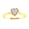 14K Gold and 0.18 carat Round Diamond Heart Ring
