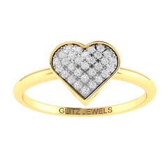 14K Gold and 0.30 carat Round Diamond Heart Ring