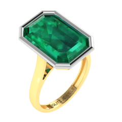 18KT Gold Ring with 11.75 carat Natural Emerald with 0.12 carat Diamonds