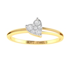 14K Gold and 0.10 carat Round Diamond Heart Ring