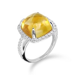 Natural Citrine Silver Sterling Ring