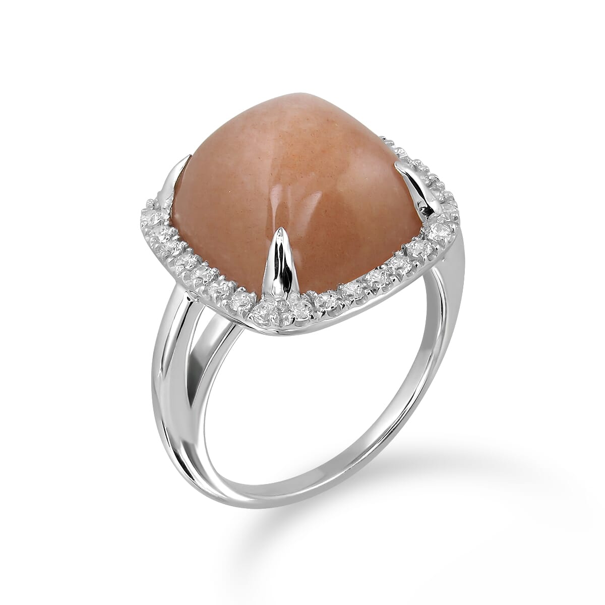 Natural Sunstone Silver Sterling Ring