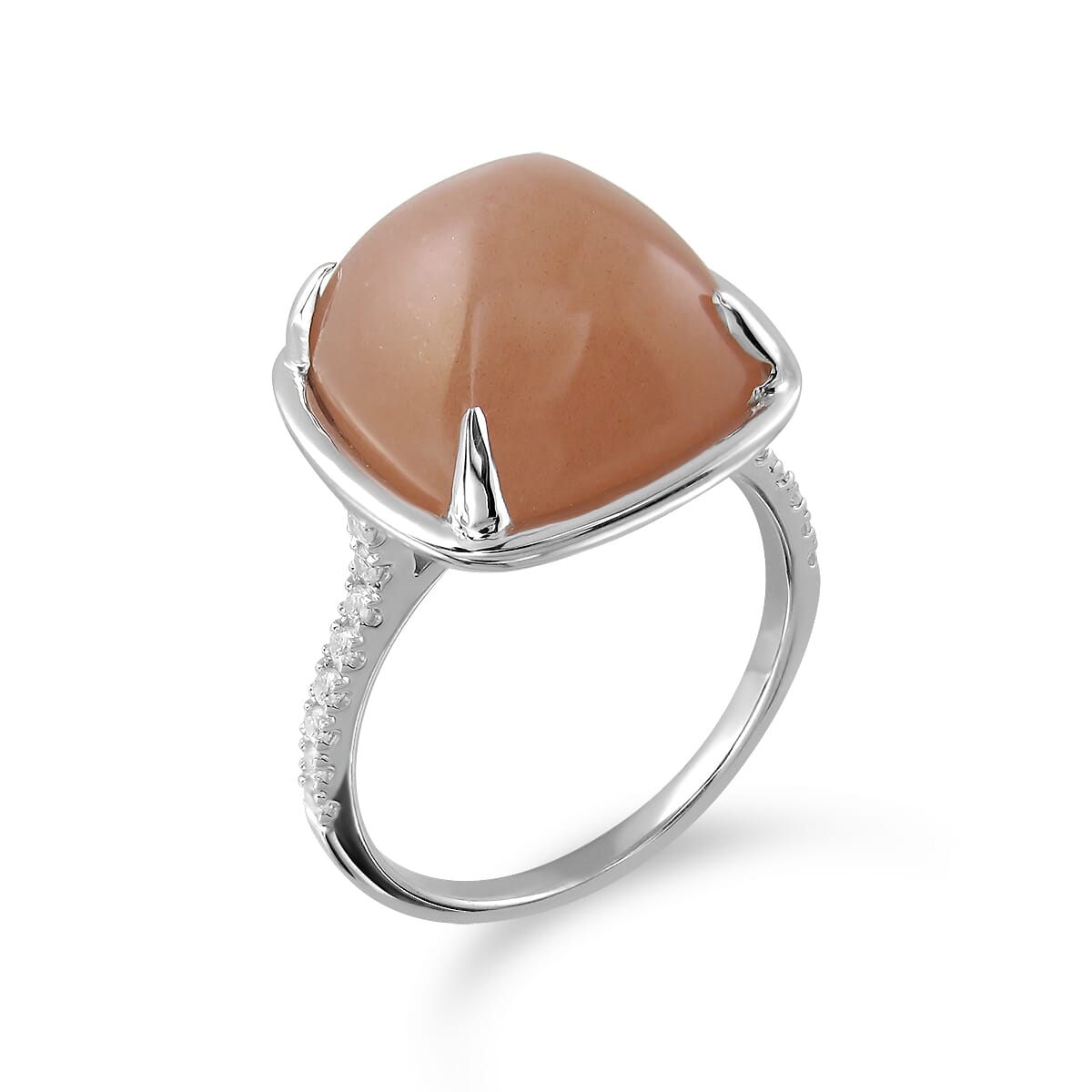 Natural Sunstone Silver Sterling Ring