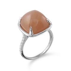 Natural Sunstone Silver Sterling Ring