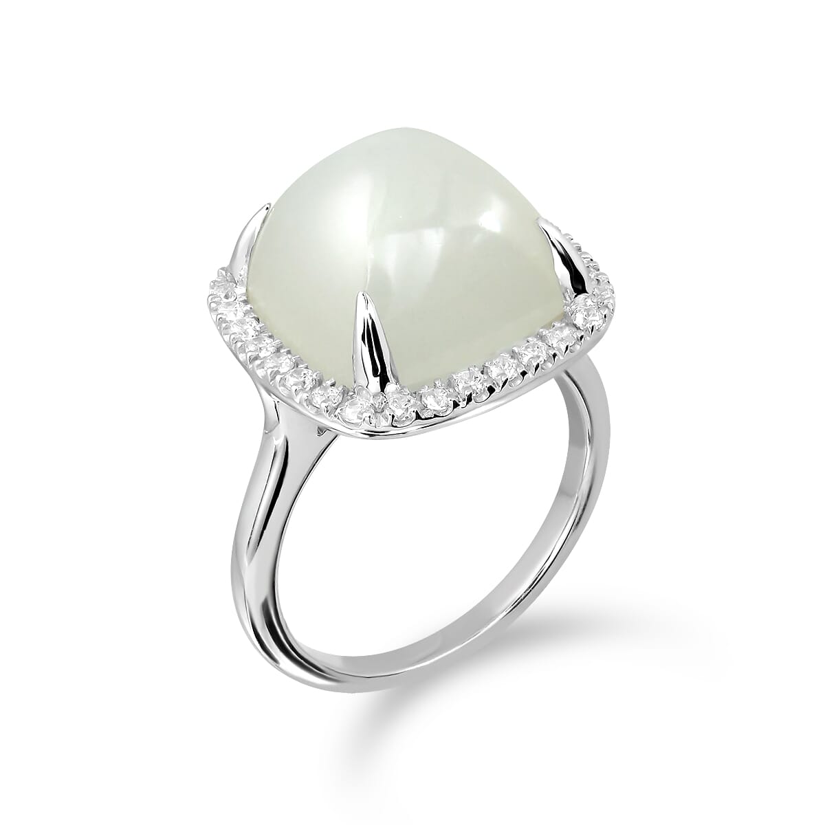 Natural Moonstone Silver Sterling Ring