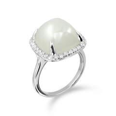 Natural Moonstone Silver Sterling Ring