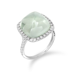 Natural Green Amethyst Silver Sterling Ring
